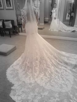 Mori Lee White Size 12 Floor Length Wedding Train Dress on Queenly