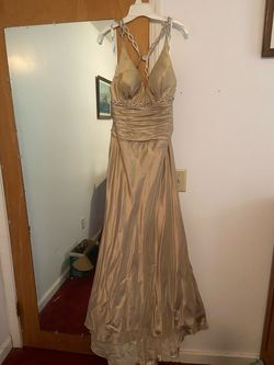 Tony Bowls Gold Size 12 50 Off Prom Plus Size Train Dress on Queenly