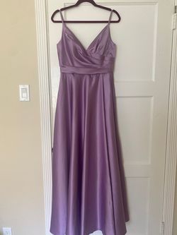 JJs House Purple Size 8 Bridesmaid Wedding Guest Floor Length Jj’s House A-line Dress on Queenly