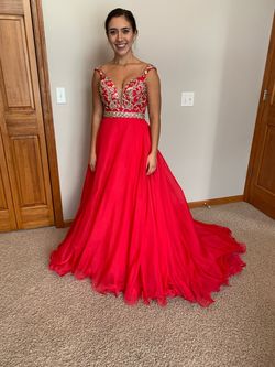 Mac Duggal Pink Size 2 Floor Length Embroidery Medium Height Beaded Top Ball gown on Queenly