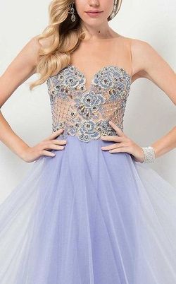 Style 1712P2456 Terani Couture Purple Size 0 Lavender Tulle A-line Dress on Queenly