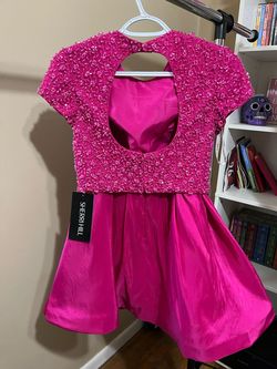 Sherri Hill Pink Size 4 Barbiecore Beaded Top Jewelled A-line Dress on Queenly