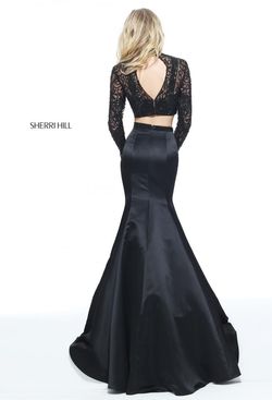 Style 51107 Sherri Hill Black Size 8 Tall Height Floor Length Mermaid Dress on Queenly