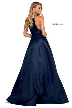 Style 53659 Sherri Hill Blue Size 6 Tall Height Floor Length Ball gown on Queenly