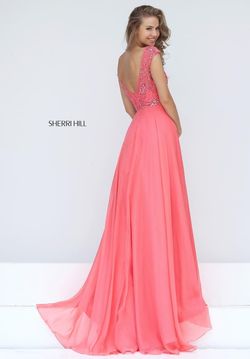 Style 50849 Sherri Hill Orange Size 16 Coral Tall Height A-line Dress on Queenly