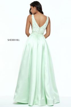 Style 50964 Sherri Hill Green Size 8 Black Tie Prom Ball gown on Queenly