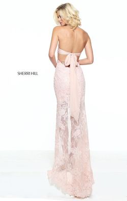 Style 51058 Sherri Hill Pink Size 4 Black Tie Prom Side slit Dress on Queenly