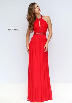 Style 50089 Sherri Hill Red Size 4 Black Tie A-line Dress on Queenly