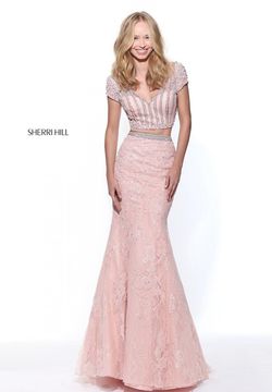 Style 51011 Sherri Hill Pink Size 2 Black Tie Prom Mermaid Dress on Queenly