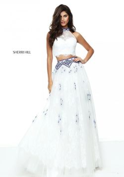 Style 50977 Sherri Hill White Size 10 Ivory A-line Dress on Queenly