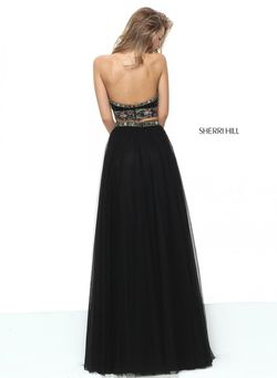 Style 50820 Sherri Hill Black Size 4 Side slit Dress on Queenly