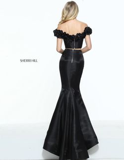 Style 51028 Sherri Hill Black Tie Size 10 Prom Mermaid Dress on Queenly
