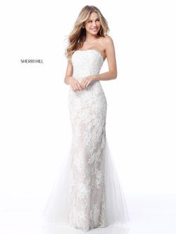 Style 51769 Sherri Hill White Size 2 Ivory Mermaid Dress on Queenly