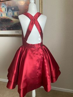 Jovani Red Size 8 Wedding Guest Bridesmaid Graduation Silk A-line Dress on Queenly