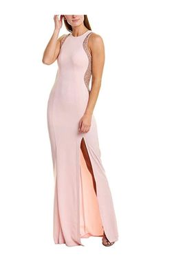 Style 11004 Issue New York Dress Pink Size 8 Sheer Tall Height Prom Side slit Dress on Queenly