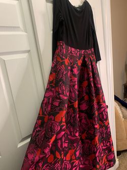 Adrianna Papell Multicolor Size 14 50 Off Hot Pink Plus Size Floral Ball gown on Queenly