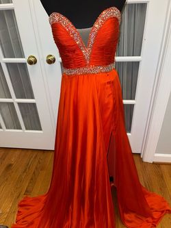 Jovani Orange Size 6 50 Off Military Floor Length A-line Dress on Queenly