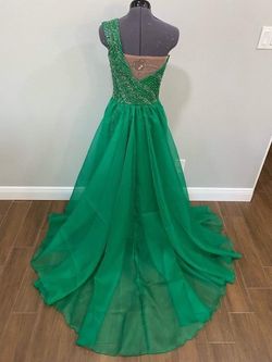 Caitlyn Kent Custom Green Size 0 Short Height Pageant Floor Length Straight Dress on Queenly