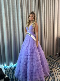 Jovani Purple Size 2 Jewelled Quinceanera Pageant Tulle Ball gown on Queenly