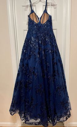 Ellie Wilde Blue Size 10 Quinceanera Floor Length Prom Ball gown on Queenly