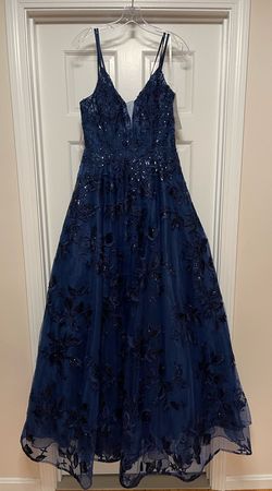 Ellie Wilde Blue Size 10 Free Shipping Floor Length Ball gown on Queenly