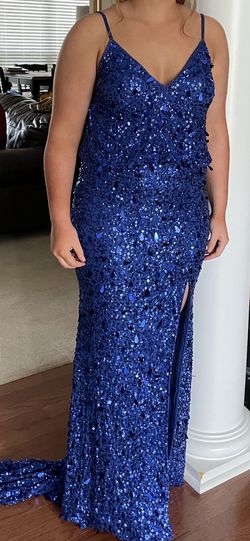 Sherri Hill Royal Blue Size 10 Side Slit 50 Off Straight Dress on Queenly