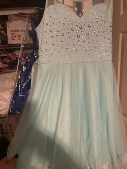 Tween diva Blue Size 12 Floor Length A-line Dress on Queenly