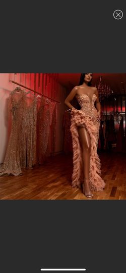 Albina Dyla Pink Size 8 Floor Length Side slit Dress on Queenly