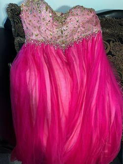 Terani Couture Pink Size 20 Floor Length Train Dress on Queenly