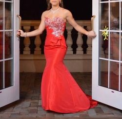 Night Moves Red Size 2 Military Quinceanera Prom Mermaid Dress on Queenly