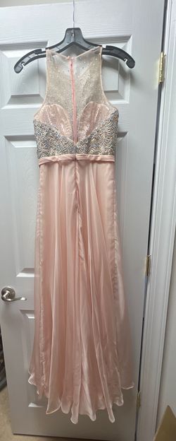 La Femme Pink Size 2 Sheer Pageant Embroidery Tall Height Straight Dress on Queenly
