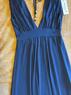Veronica M Blue Size 2 Floor Length Straight Dress on Queenly