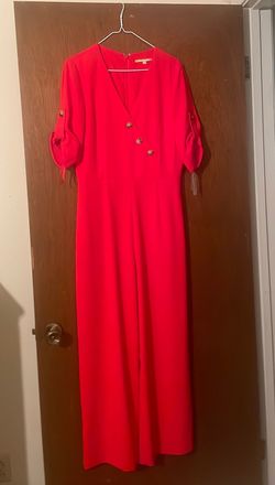 Gianni Bini Red Size 8 Floor Length Jumpsuit Dress on Queenly