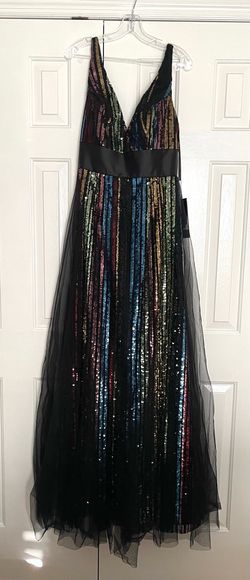 Cinderella Divine Multicolor Size 12 Tulle Red Carpet Straight Dress on Queenly
