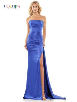 Style Dante Colors Blue Size 0 Black Tie Pageant Side slit Dress on Queenly