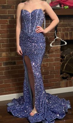 Portia and Scarlett Purple Size 0 Pageant Floor Length Prom Side slit Dress on Queenly