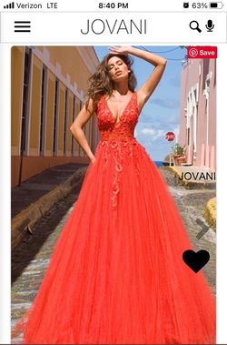 Jovani Red Size 00 Quinceanera Pageant Floor Length Ball gown on Queenly