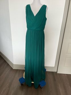 Dessy Collection Green Size 16 Floor Length Tulle Party Straight Dress on Queenly