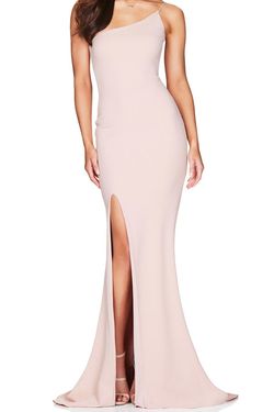 Style NSO1928 Nookie Pink Size 0 Black Tie Rose Gold Prom Side slit Dress on Queenly