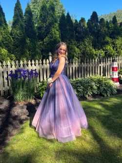 Mac Duggal Purple Size 4 Floor Length Prom Ball gown on Queenly