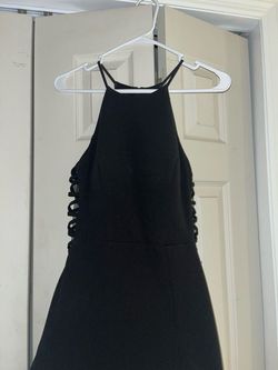 b smart Black Size 4 Floor Length Side slit Dress on Queenly