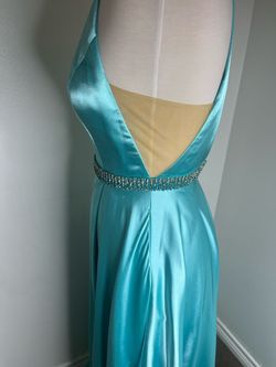 Sherri Hill Blue Size 00 Side slit Dress on Queenly