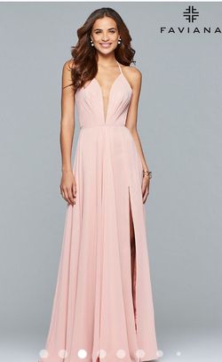 Faviana Pink Size 00 Floor Length Summer Black Tie Side slit Dress on Queenly