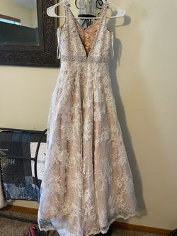 Sherri Hill Nude Size 10 Military Floor Length Girls Size A-line Dress on Queenly