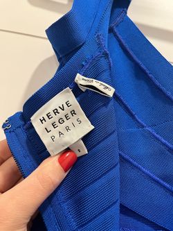 Herve Leger Blue Size 2 Mini Euphoria Cocktail Dress on Queenly