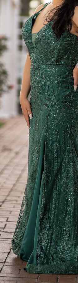 Green Size 18 Side slit Dress on Queenly