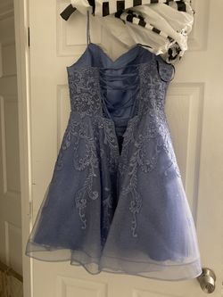 Alyce Light Blue Size 4 Ball gown on Queenly