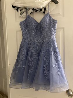 Alyce Light Blue Size 4 Ball gown on Queenly