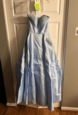 Sherri Hill Light Blue Size 4 Pockets Ball gown on Queenly