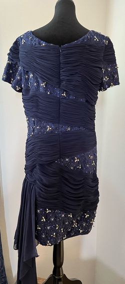 Johnathan Kayne Blue Size 18 Black Tie 70 Off Prom Midi Cocktail Dress on Queenly